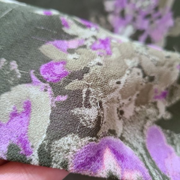 LC Lauren Conrad Olive Floral Tunic Blouse Size XS - Picture 5 of 10